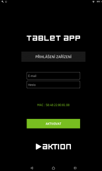Tablet – log in