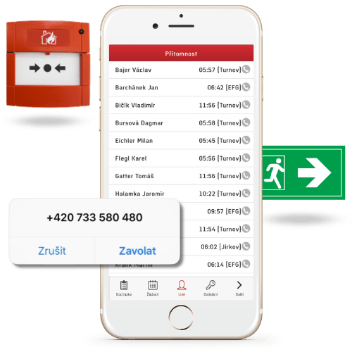 The Aktion access control system records the people present in the building and in the event of an alarm can quickly display people who have not yet left the building