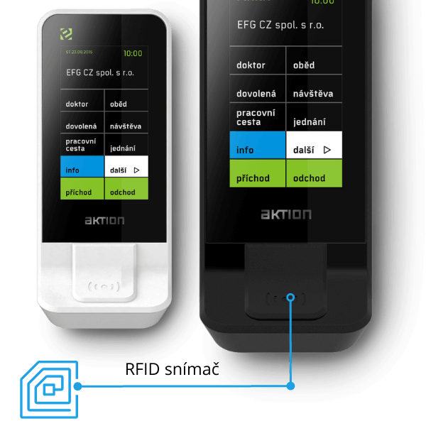 Aktion eSmartReader attendance terminal with RFID card and chip reader