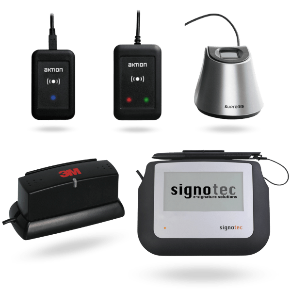 Aktion desktop sensors and readers to facilitate the registration of persons