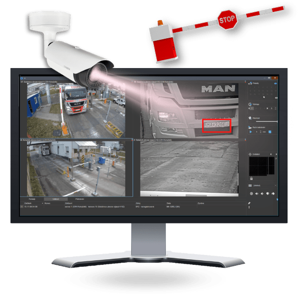 Recognition of the SPZ (ANPR) 1 The Aktion access control system, connected to the ATEAS camera system and the license plate recognition system (ANPR), can read vehicle registration numbers and open the gate automatically