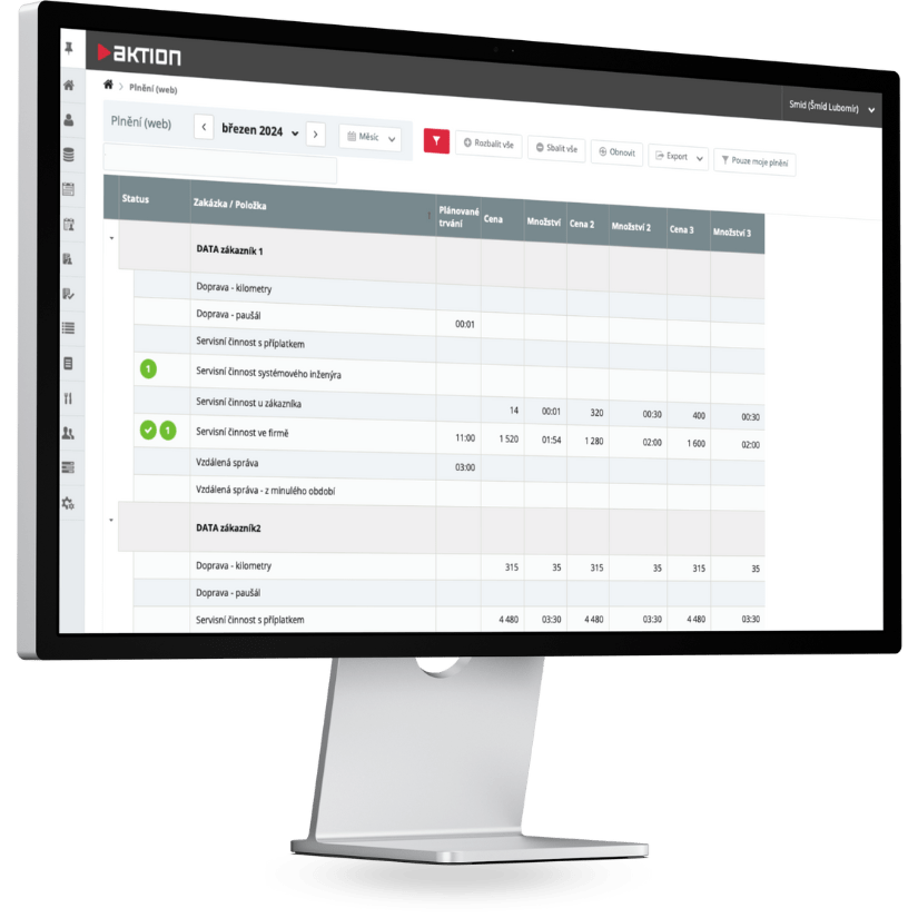 Order records 1 Order records online. In the Aktion ordering system you can keep track of time and money on every order
