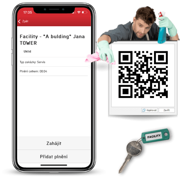 You can conveniently record the actions of facility management staff in the Aktion custom system
