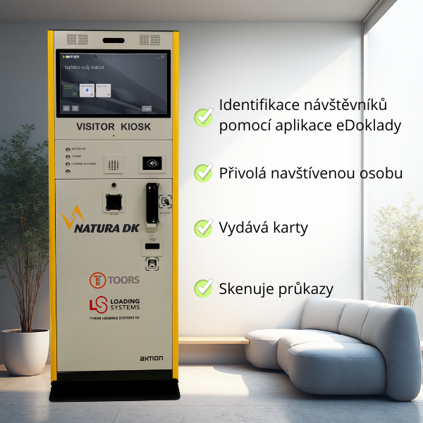 Visitor kiosk at the reception.