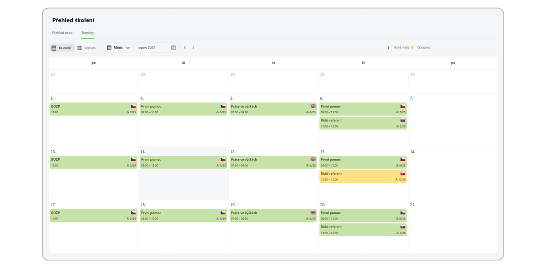 New Aktion eNEXT – calendar of scheduled training dates